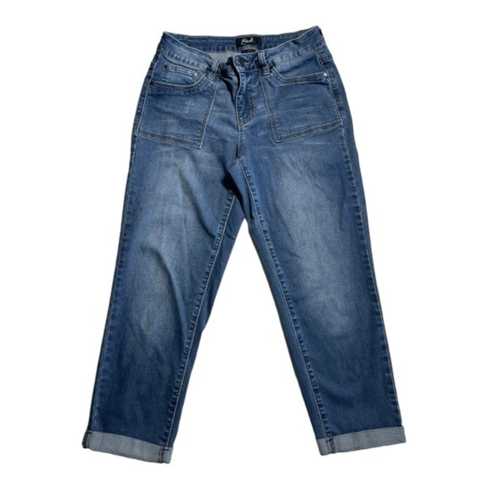 🐞Earl Jeans Women's Size 6‎ Crop Denim Rolled Pants RN#59775